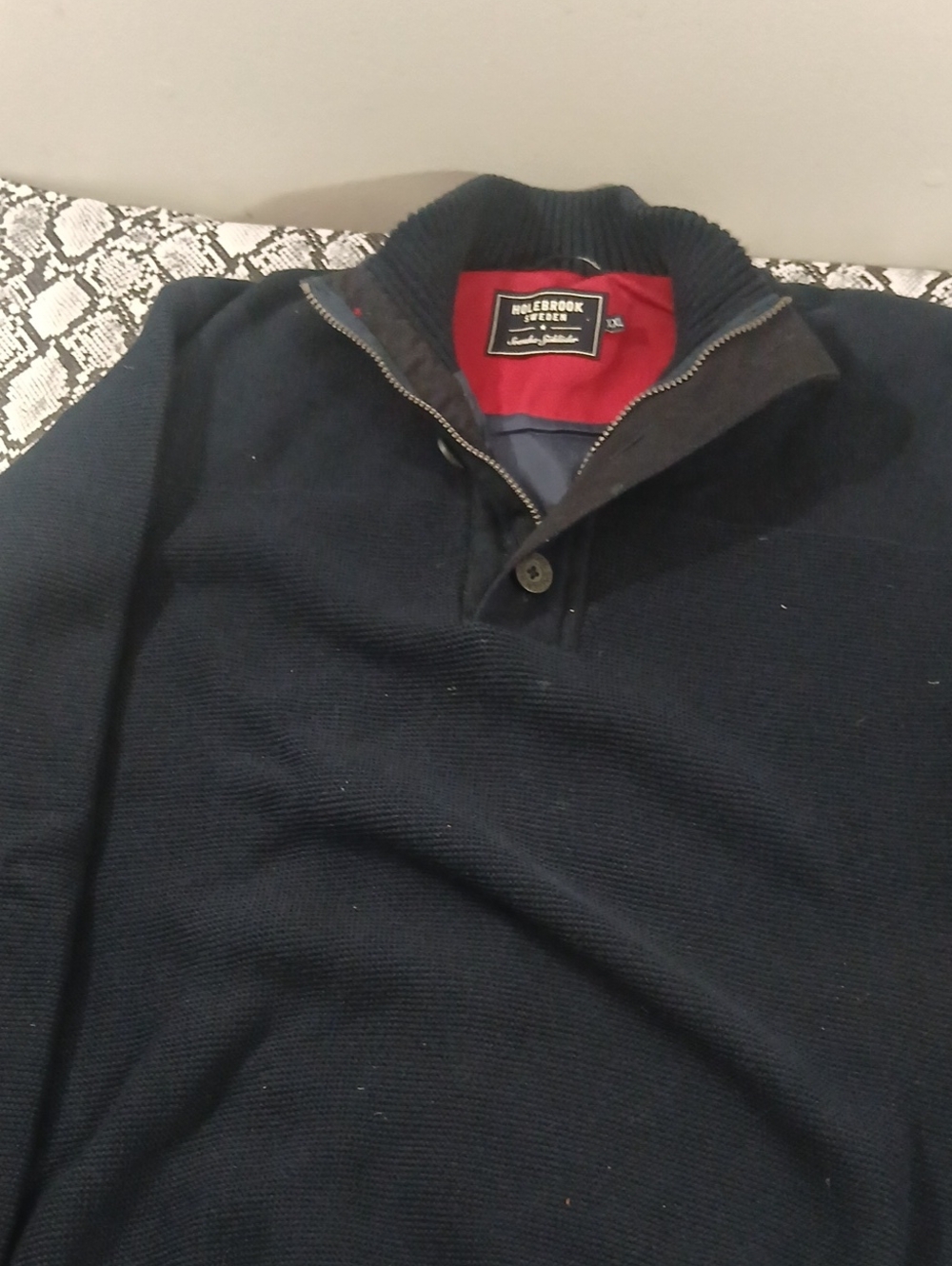 HOLEBROOK Sweeden Navy Half Zip Windproof Sweater Men's